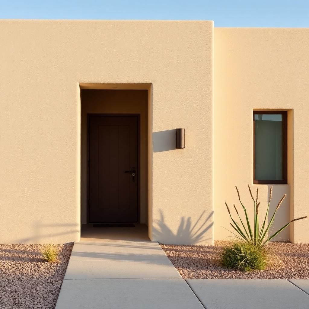 Clean stucco exterior of an Arizona home